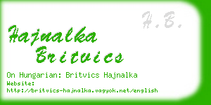 hajnalka britvics business card